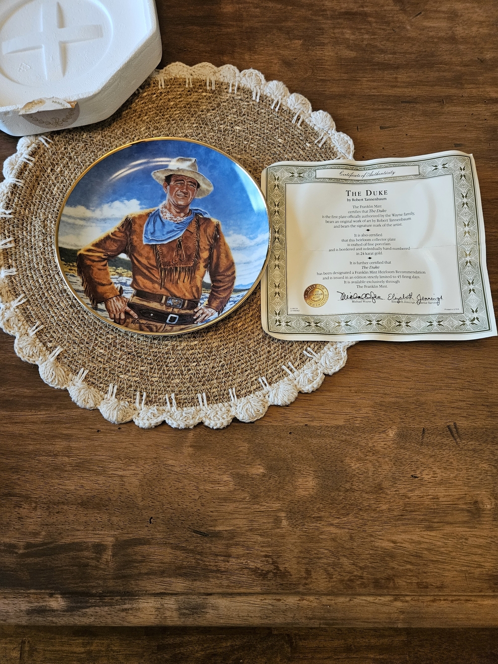Collectible Decorative Plate in Blue and Brown - The Duke